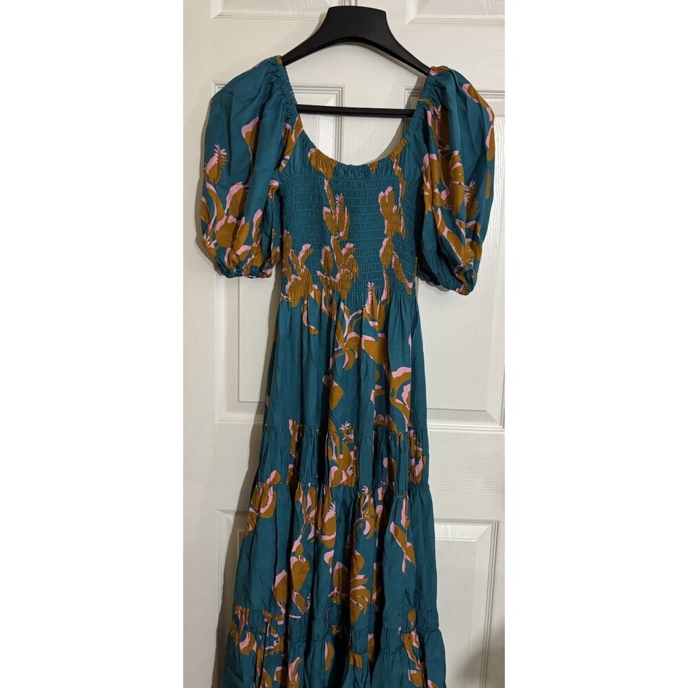 NWT La Ligne Pyper Dress Jade Cognac Bubblegum Floral Print 100% Silk Size S - Picture 9 of 16